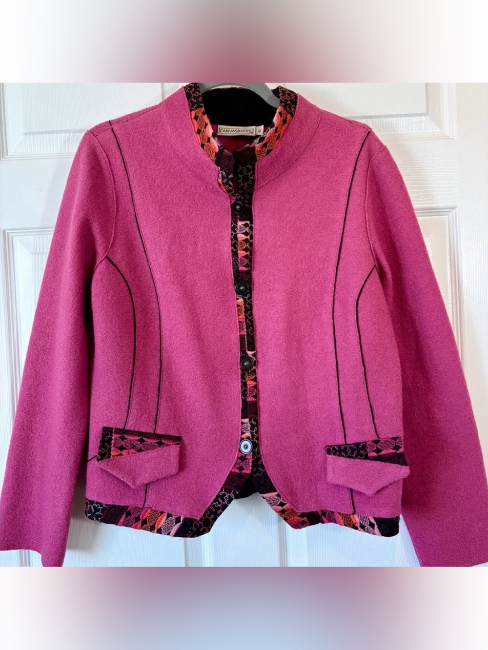 Vintage Canvasbacks Embroidered Art to Wear Boiled Wool Jacket XL